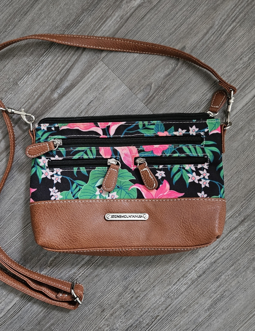 Stone Mountain Brown Floral Crossbody Bag